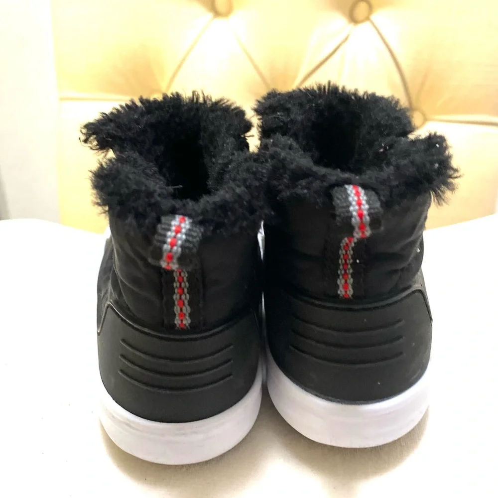 CAT & JACK Toddle Black Faux Fur lined Winter Boots with Zipper Sz 8 Kids Shoes